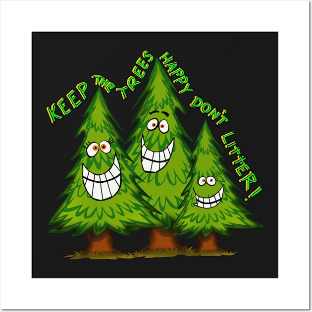 Earth and tree friendly shirt Wall Art by wolfmanjaq